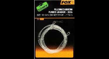 Fox Fluorocarbon Carbon Fused leader - 115cm - 30lb - Kwik Change Swivel - Maat 10 - Transparant