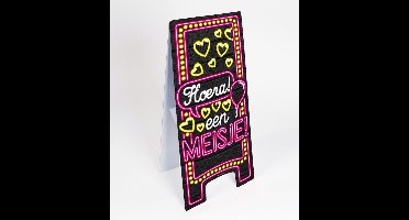 Paper Dreams Waarschuwingsbord It's A Girl! Neon 58 Cm Zwart