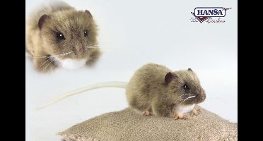 Rat Knuffel bruin, 12 cm, Hansa