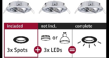 Inbouwlamp Choose Basisset zwenkbaar rond 84mm 50° max. 3x10W 230V dimbaar Chroom