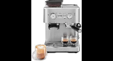 KitchenAid Halfautomatische Espressomachine met Koffiemolen - Ingebouwde koffiemolen, kantelbaar stoompijpje, 15 bar pomp en drukmeter - Roestvrij staal