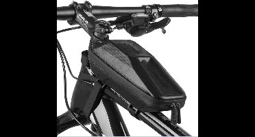 Fiets Frame Bag, Waterdichte Fiets Voorframe Telefoon Tas Top Tube Pouch Fietsen Pack Fiets Kit Pakket Accessoires voor Mountainbike Racefiets - Zwart