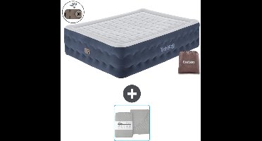 Bestway luchtbed - 2-Persoons - 152 x 203 x 51 cm - Blauw - Inclusief pomp en Hoeslaken