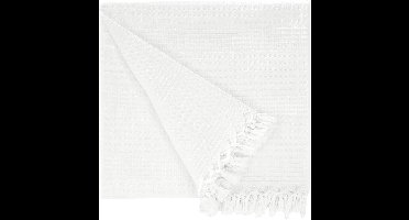 Boraboi ® Luxueuze Effen Piqué Beddensprei met Decoratieve Franjes voor Stijlvolle Slaapkamers, 220 x 240 cm