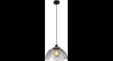 Globo - hanglamp - Dawar - zwart - glas smoke glas - Ø 34cm - E27 - 15785