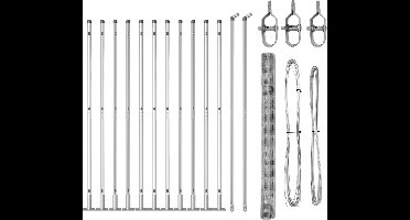 vidaXL - Hekpaal. - Zilverkleurig