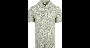 Suitable Heavy Knitted Polo Raw Lichtgroen - Maat XXL - Heren - Polo shirt Heren met Korte mouw