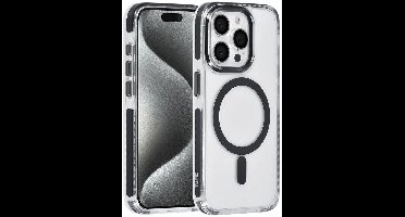 TUNIQ telefoonhoesje voor Apple iPhone 15 Pro - MagSafe backcover met koord - Zwart