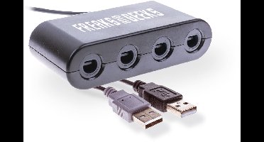 Freaks and Geeks Adapter - 4 Game Cube Controllers - Zwart - Geschikt voor Switch|OLED/Wii U/PC