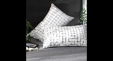 Boraboi® Set van 2 Luxe Kussenslopen in Geruit Patroon voor Stijlvolle Slaapkamerdecoratie