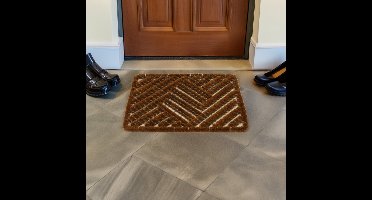 Benson Schoenen borstelmat - bruin - 40 x 60 cm - deurmat/schoenenveger