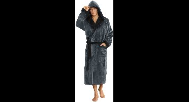 Boraboi® Warme en Comfortabele Fleece Badjas met Grote Capuchon voor Heren