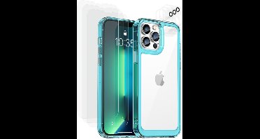 Eko, Hoes Geschikt voor Apple iPhone 13 Pro met 6 vensters, lichtblauw