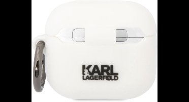 Karl Lagerfeld, AirPods 3 Siliconen hoesje Karl Head 3D Luxe Schokbestendig, Wit