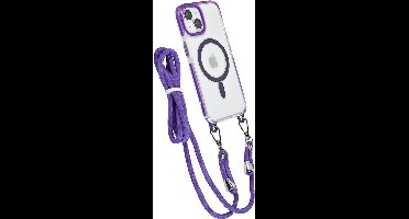 TUNIQ Back cover - iPhone 14 Serie - Purple - MagSafe - Inclusief neck cord