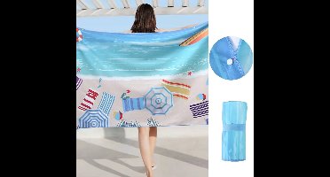Boraboi® Zandvrije Sneldrogende Microvezel Strandhanddoek met Handige Ophangfunctie - 160 x 80 cm