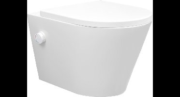 Sanifun rimless hangtoilet Rumba met warm - koud water bidet-functie mat wit 520