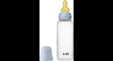 Bibs Fles - Medium Flow - 270 ml - Latex - Baby Blue