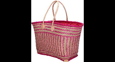 Beagles Bozaka Rieten Mand - Ruime en Functionele Boodschappenmand met Stijlvol Design - Fuchsia