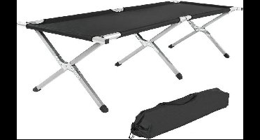 NordFalk veldbed XL 190 x 64 cm - Campingbed | Stretcher | Kampeerbed - Extra stevig aluminium - Zwart