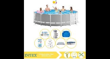 Intex Prism Frame Zwembad - Opzetzwembad - 457x122 cm - Inclusief Onderhoudspakket, Filter en Voetenbad