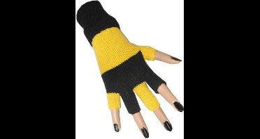 Rubie's Handschoenen Vingerloos Unisex Geel/zwart One Size