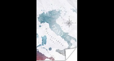 Poster Wereldkaarten - Verf - Italië - 20x30 cm