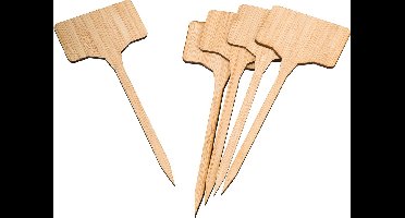 Nature Plantetiketten/plantenlabels - 20x - naturel - bamboe - 14,5 cm - steeketiketten
