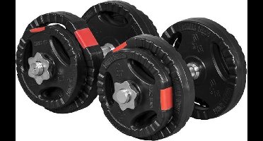 Gorilla Sports Dumbbellset 20 kg - Halterset - Verstelbare Halters - Gripper Kunststof - 30 mm - Dumbells