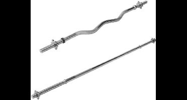 Gorilla Sports Halterstangen Set - Lange Halter + EZ Curl Barbell - 30 mm - Schroefsluiting