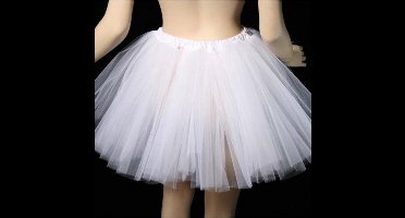 Doorschijnend Dunne witte tule rok petticoat tutu - wit - Kleinste maat XS-S-M - onderrok ballet rokje turnen bruid engel rock 'n' roll