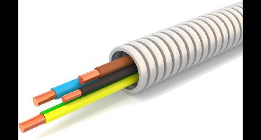 Flexibele Buis met VD Draad - Voorbedrade Flexbuis - 3x2.5mm + 1x1.5mm - 16mm - 100 Meter
