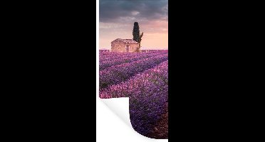 Muurstickers - Sticker Folie - Lavendel - Bloemen - Paars - Veld - 20x40 cm - Plakfolie - Muurstickers Kinderkamer - Zelfklevend Behang - Zelfklevend behangpapier - Stickerfolie
