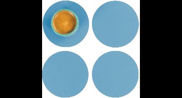Vacavaliente - Ruca Onderzetters Rond Set van 4 Stuks - Gerecycled Leer - Blauw