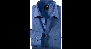 OLYMP Luxor modern fit overhemd - rook blauw - Strijkvrij - Boordmaat: 47