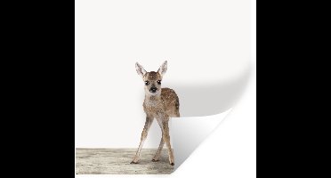 Muursticker kids - Sticker kinderkamer - Muurdecoratie kinderkamer - Hert - Baby hert - Dieren - Meisjes - Jongens - Kinderen - 30x30 cm - Zelfklevend behangpapier - Stickerfolie