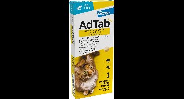 Elanco AdTab Anti Vlooien en Teek - Kauwtabletten - Kat - >2-8 kg - 3st