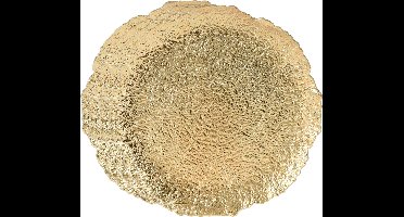 Christmas Decoration Diner/kerstdiner onderborden - 8x st - goud- kunststof - D33 cm -rond