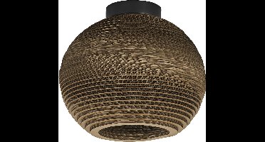 LEDVANCE plafondlamp Decor Cardboard Ball bruin van golfkarton, lichtgewicht, E27, 260 mm diameter, lampenkap van gerecycled materiaal, duurzaam dankzij vervangbare lichtbron, eenvoudig te installeren