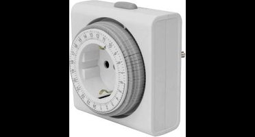 Perel Compacte 24-uurs timer, mechanisch, 230 V, 16 A, 3680 W, Duitse aarding type F, wit