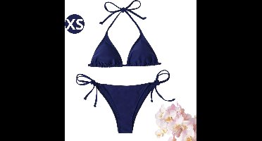 Bovista Bikini Dames - Meisjes Bikini - Badpak - Push Up - Vrouwen Badkleding - Zwemmen - Sexy Set - Top & Broekje - Marineblauw - Maat XS