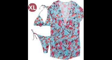 Bovista Bikini Dames - Meisjes Bikini - Badpak - Push Up - Vrouwen Badkleding - Zwemmen - Sexy Set - Top & Broekje - Diep Hemelsblauw - Maat XL