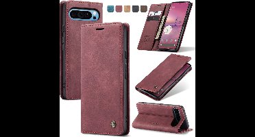 Caseme - Telefoonhoesje geschikt voor Google Pixel 9 Pro XL - Wallet Book Case - Met Magnetische Sluiting - Rood