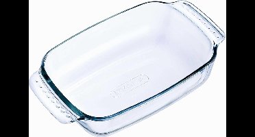 3x Rechthoekige glazen ovenschaal 0,7 liter 22 x 13 x 5 cm - Ovenschotel schalen - Bakvorm