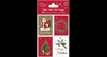 Cadeaulabels Tags - Kerstmis assortiment - 20 stuks