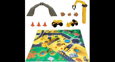 CAT Mini Werkmachines met speelmat | Vanaf 3 jaar | oa. CAT Dumptruck & Shovel Speelset | 1:64