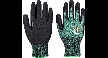 Portwest SG snijbestendige B18 Eco Nitril Handschoen - (pk12) - Groen/zwart - M
