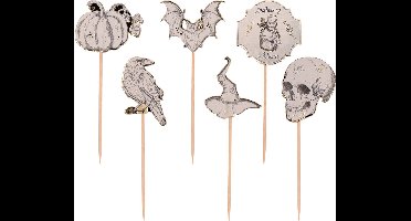 Folat - Prikkers creepy curiosities - 6 stuks (5 x 12 cm) - Halloween - Halloween Decoratie - Halloween Versiering