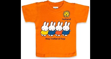 Nijntje baby/peuter t-shirt - oranje - hup Holland hup - korte mouwen - supporters 86