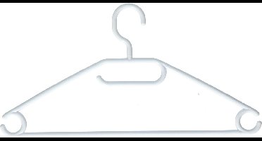 Plasticforte Kledinghangers - 5x - wit - kunststof - 40,5 cm - kledingkast opruimen